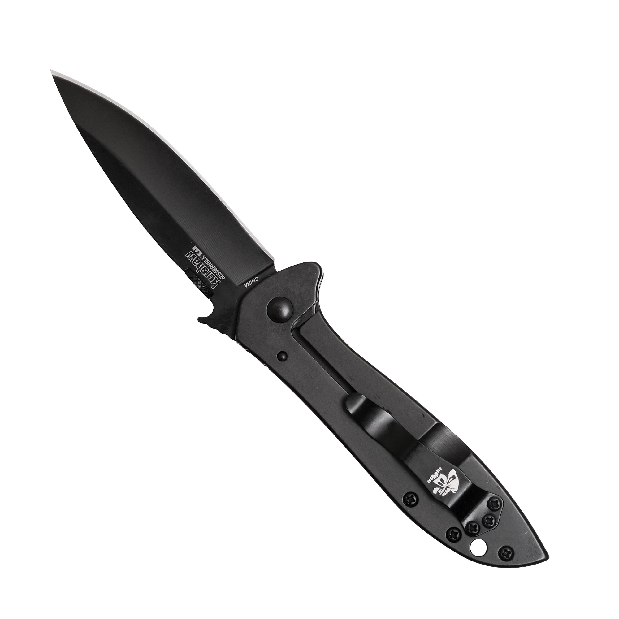 Kershaw CQC 4K (6054BRNBLK), Manual 3.25-inch 8Cr14MoV Stainless Steel Blade, Wave Shaped Opening Feature, Thumb Disk, Frame Lock, Reversible Pocketclip, 4.1 OZ.