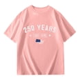 thumbnail image 4 of Girls' 250 Years Est 1776 Printed T Shirt Short Sleeve Crew Neck Independence Day Top Pink 9 Y-10 Y, 4 of 4