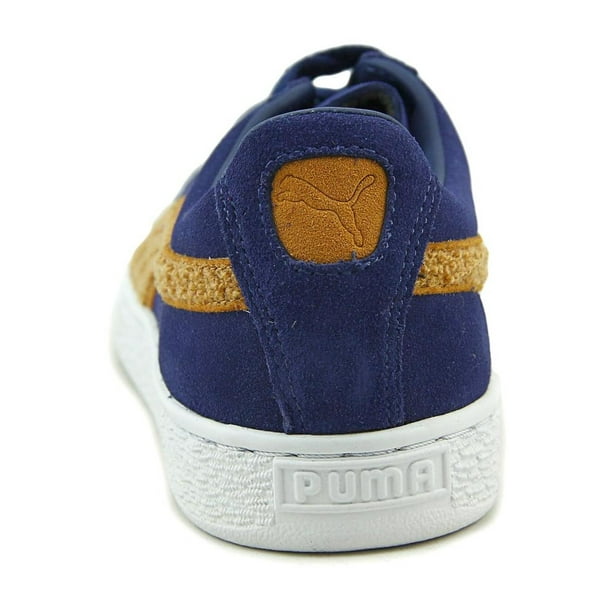 Puma Suede Classic Terry Blue Depths Inca Gold Mens Lace Up Sneakers -