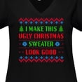 thumbnail image 4 of Inktastic I Make This Ugly Christmas Sweater Look Good Women's Plus Size V-Neck T-Shirt, 4 of 5