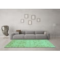 thumbnail image 3 of Ahgly Company Machine Washable Indoor Rectangle Oriental Turquoise Blue Modern Area Rugs, 2' x 3', 3 of 4