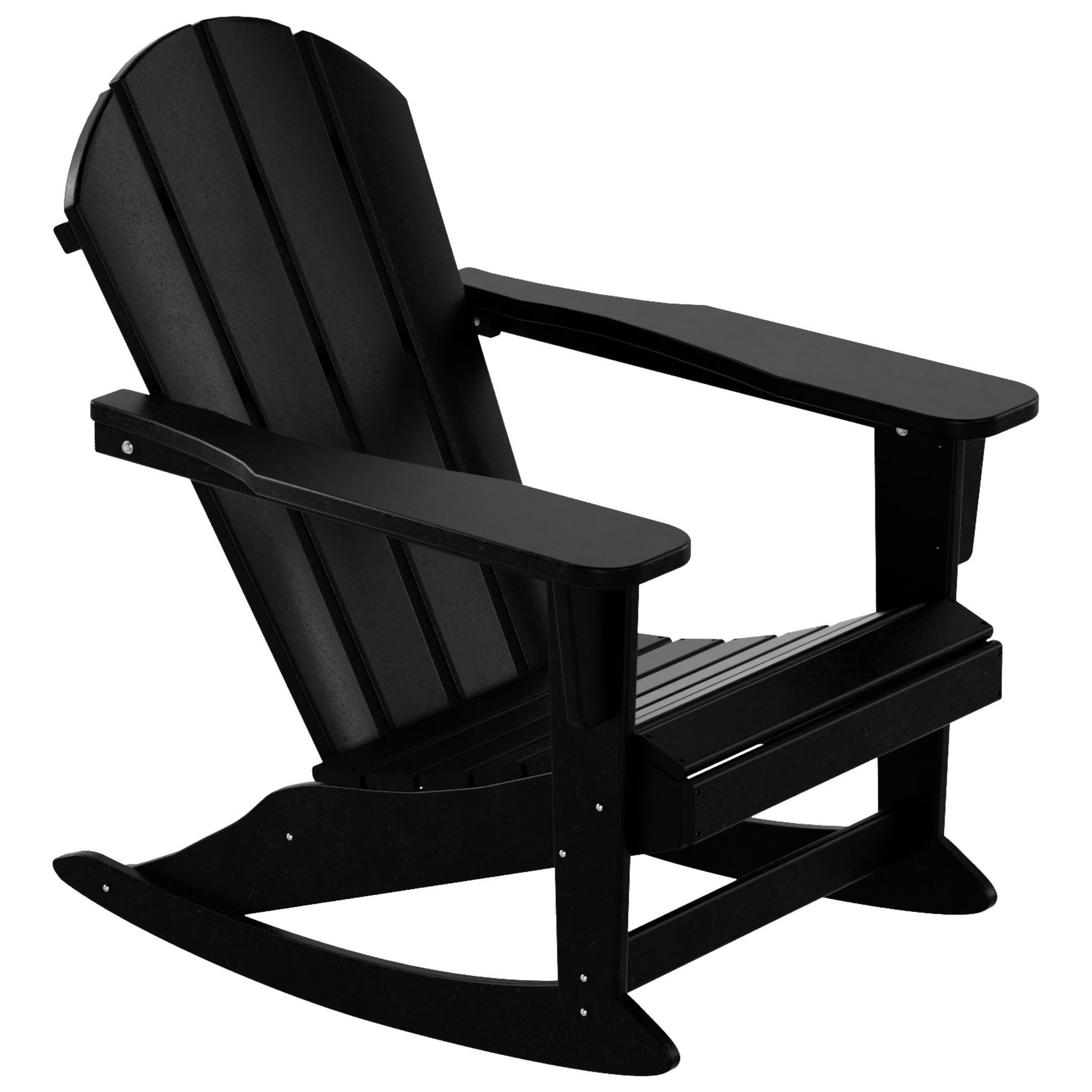 Polytrends  Laguna Hdpe All Weather Outdoor Patio Rocking Chair Black