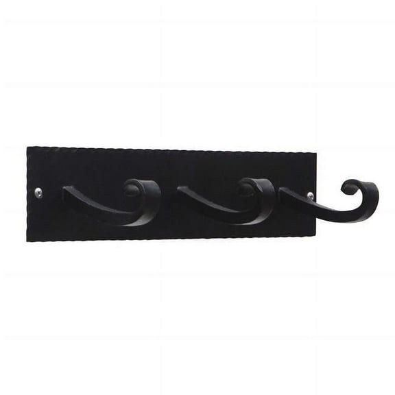 Achla Designs B-107 Wrought Iron Lodge Triple Hook Bracket Black