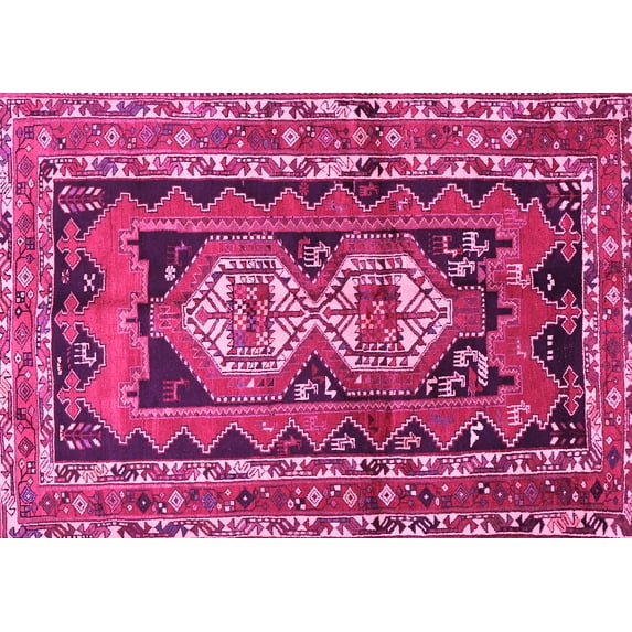 Ahgly Company Indoor Rectangle Southwestern Pink Country Area Rugs, 6' x 9'