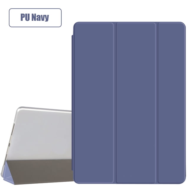 Étui pour Tablette pour Apple ipad Air 2 9,7 Pouces Air2 2014 Intelligent Veille Réveil Trifold Protection Complète à Rabat Support pour A1566 A1567 PU Bleu Marine ipad Air1