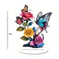 thumbnail image 2 of Hometravel Butterfly Flower Desktop Decor, 2D Flat Ornament for Home or Window Display, Decorative Figure for Tabletop, Shelf, Mantel, Spring Themed Accent Piece for Room, 2 of 6