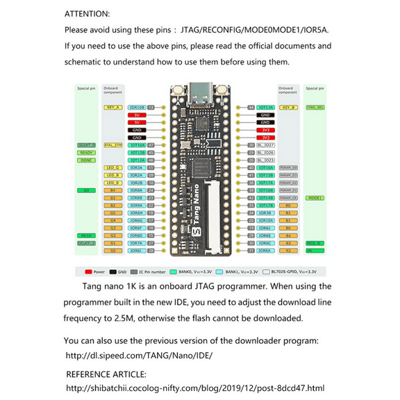 2Pcs Tang Nano Minimalist FPGA Development Board Straight Insert Breadboard Tang Nano 1K Development Board