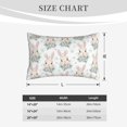 thumbnail image 3 of Plush Throw Pillow Covers, Cute Rabbit White Flower Pillow Cases with Invisible Zipper, Breathable Microfiber Pillow Cases Standard Size for Sleeping Bedroom Sofa Living Room 14x20, 3 of 5