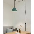 thumbnail image 3 of Kiven Plug in Pendant Light, Pulley Hanging Light Fixture with Green Iron Shade and Remote, Modern Dimmable Pendant Light with 3 Colors Mode for Bedroom Foyer Hallway Kitchen Island, E26 Socket, 3 of 7