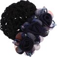 thumbnail image 4 of Cubierta de moño para el cabello Clip de red floral para el cabello Accesorio para el cabello para mujer Red para moño de flores, 4 of 8