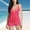 Pink, variant on Women's 2 Piece Crisscross Strap Flowy Tankini Set V Neck Top Boy Short Bottoms Solid Modest Swimwear Purple XXL
