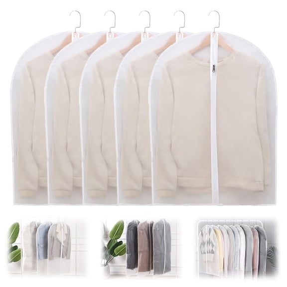 Translucent Garment Bags, 2025 New Clear Garment Bags for Home Storage, Lightweight Clothes Covers for Closet Organization, Durable Shirt Storage Bags for Travel