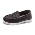 thumbnail image 4 of Owordtank Kids Comfortable & Lightweight Loafers Classic Leather Moccasins Thick-Sole Casual Business Work Flats, 4 of 8