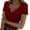 Wine red, variant on Women Tops V Neck Shirts Short Sleeve Casual Ribbed Slim Fitted T Shirts for Summer