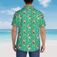 thumbnail image 3 of Lsque Bulldog Puppy Flower pattern Hawaiian Shirt for Men, Unisex Summer Beach Casual Short Sleeve Button Down Shirts-3X-Large, 3 of 9