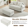 thumbnail image 5 of 72.8" Loveseat Modular Sectional Sofa, Modern Sectional Sofa Couch with Storage Space, Movable Ottoman, 2 USB Ports, 2 Cup Holders and a Phone Holder, Lounge Cloud Couch for Living Room, Beige, 5 of 9