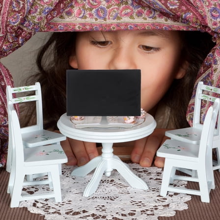 Beaupretty Dollhouse Accessories Mini TV Plastic Black for Kids 1Pcs