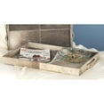 thumbnail image 3 of DecMode 24", 20"W Gray Wooden Handmade Cowhide Tray with Slot Handles, 2-Pieces, 3 of 7