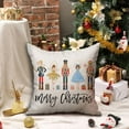 thumbnail image 2 of Merry Christmas Throw Pillow Cover 18x18 Inch Set of 2 Nutcracker Christmas Decor Winter Holiday Party Cushion Case Decoration for Sofa Couch F18, 2 of 6