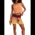 thumbnail image 1 of Blusa de Mujer Sin Mangas con Cuello Redondo, Dobladillo Ondulado con Colores Contrastantes y Bordado Color Naranja M, 1 of 7
