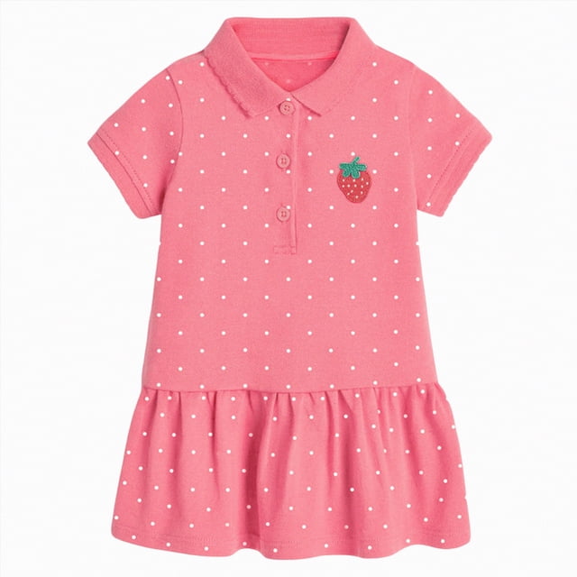 Gubotare Robe Fillette Tout-Petit Filles Robe d'Été Bretelles Froncée Plage Décontractée Petite Fille Robe Soleil Taille 6-7 (Rose Vif,6-7 Ans)