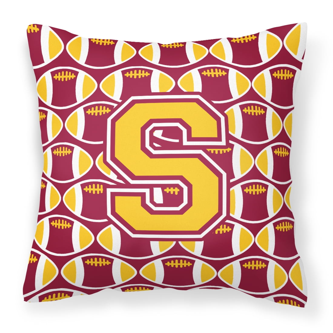 Letter S Football Maroon and Gold Fabric Decorative Pillow - Walmart.com