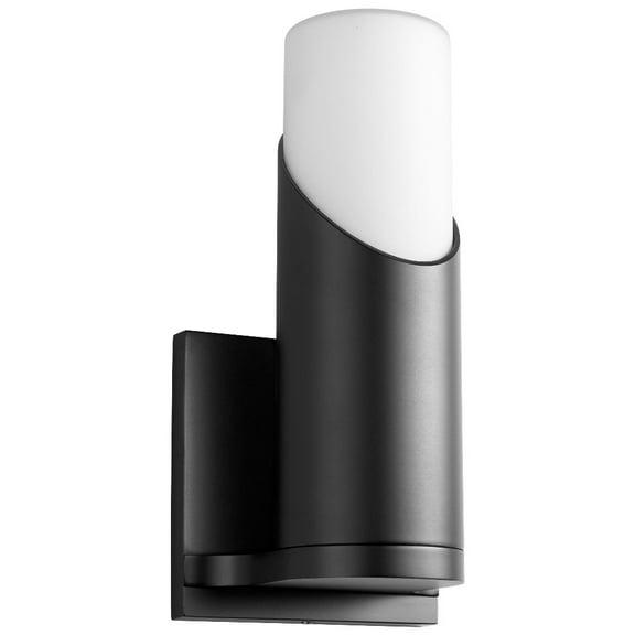 9.63 Inch 8.2W 1 Led Wall Sconce-Black Finish-White Opal Glass Color-3000 Color Temperature Oxygen Lighting 3-567-115