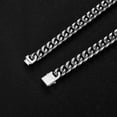 thumbnail image 5 of 12/14mm Fashion Stainless Steel Silver Miami Cuban Chain Men's Necklace Jewelry, 5 of 7