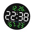 thumbnail image 3 of Calendario de reloj de pared digital  degree f/ degree C conmutable con la semana de la fecha de luz nocturna para el dormitorio de la oficina dormitorio a salón Verde, 3 of 8