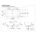 thumbnail image 5 of Kingston Brass VRTRS703520 70" Solid Surface Oval Double Ended Freestanding Tub with Drain, Matte White, 5 of 7