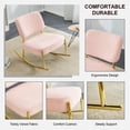 thumbnail image 5 of SJIOUN PU Leather Accent Arm Chair Mid Century Upholstered Armchair with Metal Frame Extra-Thick Padded Backrest and Seat Cushion Sofa Chairs for Living Room ( orange PU Leather + Metal F, 5 of 22