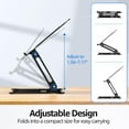 thumbnail image 4 of Adjustable Laptop Stand Ergonomic with Rotating Base Foldable & Portable Laptop Riser Compatible with MacBook Dell HP Lenovo and Other Laptops (Silver), 4 of 8