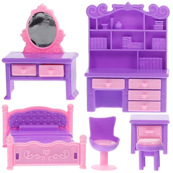 OFFIGAM Miniature Dollhouse Office Accessories Set, Plastic Furniture and Decorative Pieces for Dollhouse Scenes