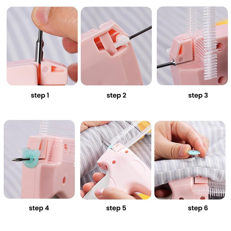 Stitchy Quick Clothing Fixer - Pistola Micro Per Cuciture Sottili, Etichettatura E Orlatura, Mini Pistola Per Etichette Per Cucito, Trapuntatura, Per Vestiti (rosa Viola
