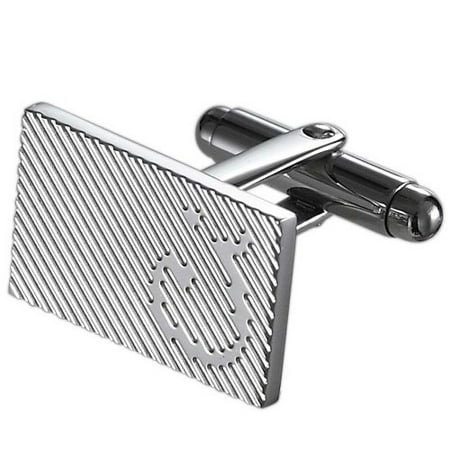 Caseti Mens Gordon Stainless Steel Cuff Links Regular Silver