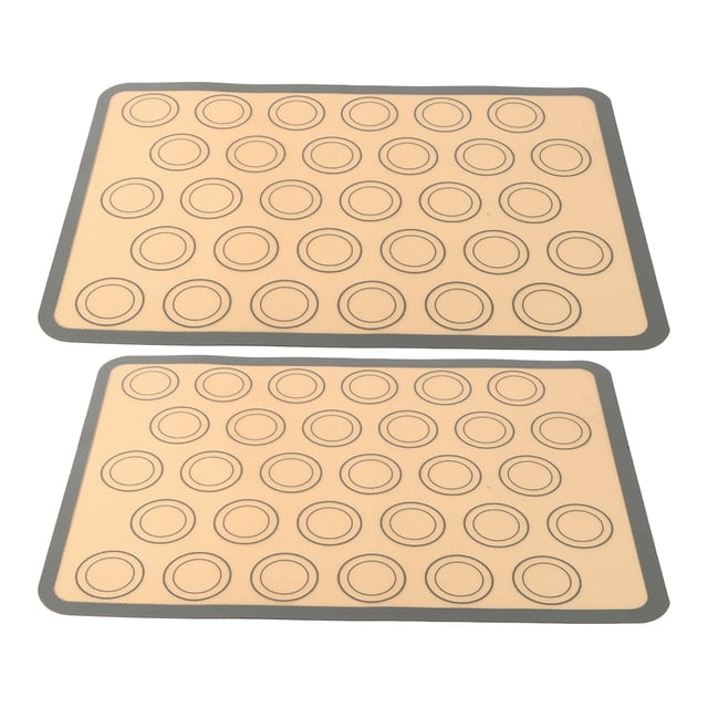 2PCS Premium Antiadhésif Tapis de Cuisson en Silicone, Macaron Tapis de Cuisson Résistance à la Température Tapis de Cuisson en Silicone Accessoire de Cuisine