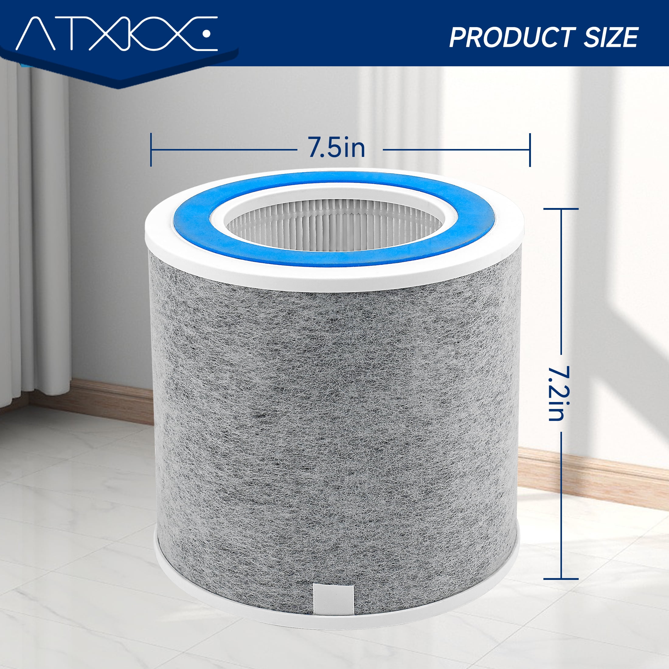 HP102 Replacement Filter Compatible with Shark Air Purifier HP100, HP102 and 3-in-1 Models HC450, HC451, HC452, HC455, 2Pack