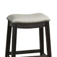 thumbnail image 3 of Maklaine 24" Contemporary Faux Leather Counter Stool in Gray (Set of 2), 3 of 6