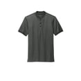 thumbnail image 3 of MERCER+METTLE Unisex Stretch Pique Henley | Moisture Wicking Polo for Men & Women, Casual Lightweight Henley for Work - Anchor Grey Heather 3XL, 3 of 4