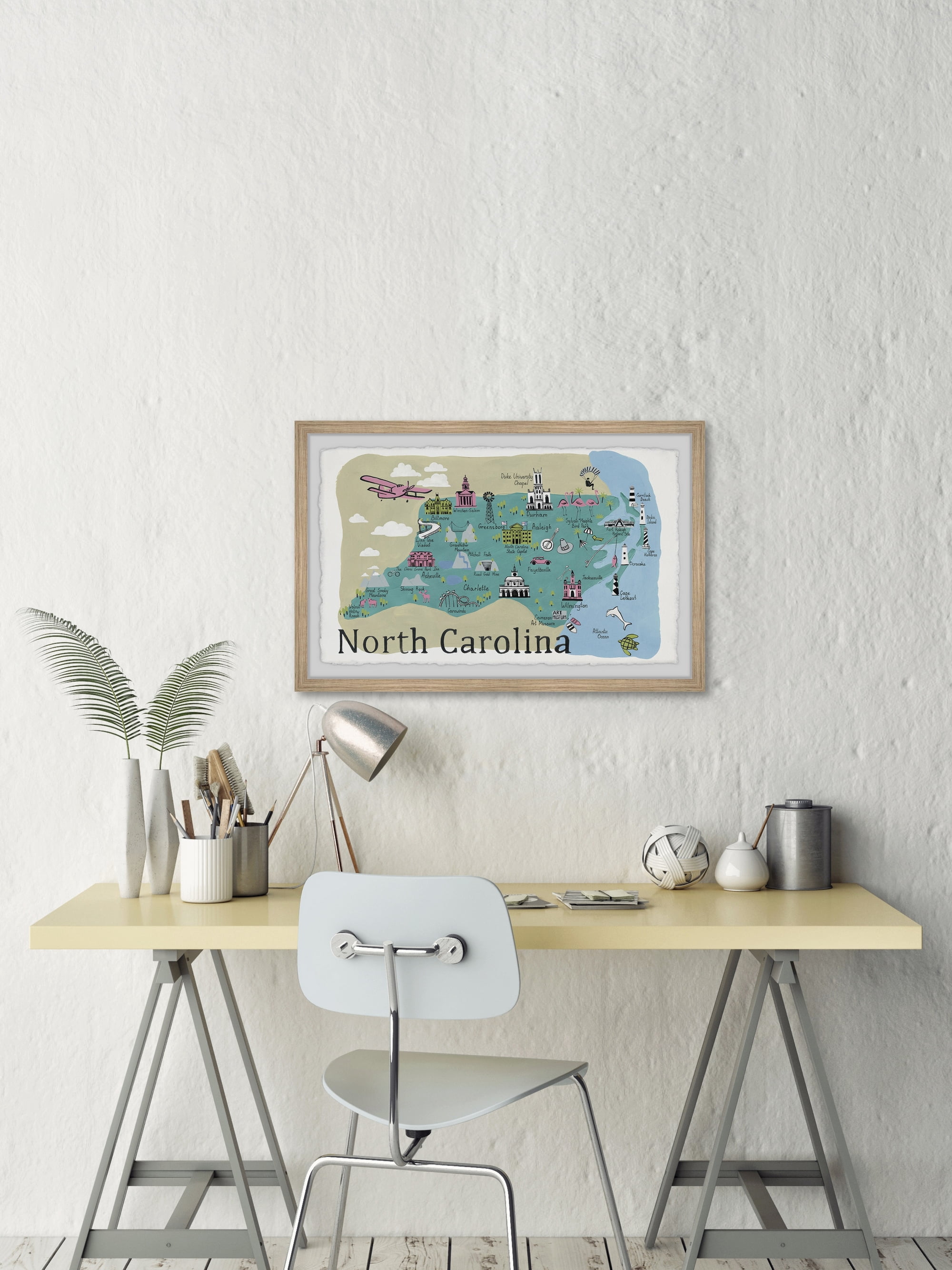 Marmont Hill To North Carolina Framed Wall Art, 16" x 24"