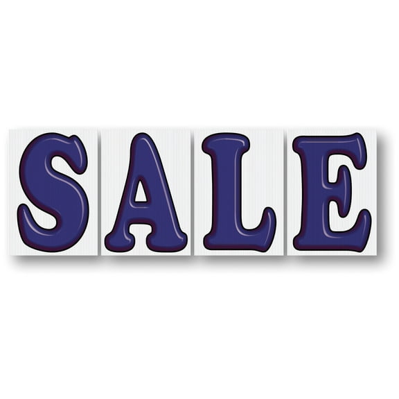 Jumbo Under The Hood Sign Kit - "Sale" - Blue - 29ʺW x 41"H - 4 Panels