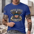 thumbnail image 2 of 250 Anniversary Usa Shirt American Flag Patriotic Eagle Shirt Men Boys 4th of July T-Shirt (Blue,2XL), 2 of 5