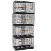 Seny Lot of 4 Breeding Bird Carrier Cage with Dividor for Parakeet Canary Finch Lover Bird Black