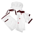 thumbnail image 2 of 1 juego de disfraz de chef para niños, disfraz de chef para cosplay, traje de chef de manga corta para niños pequeños, gorro de chef, delantal, disfraz de chef para niños, disfraz para juego de rol, 2 of 7