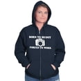 thumbnail image 3 of Born Shoot Forced Work Photographer Zip Up Hoodie Men's Women's Brisco Brands L, 3 of 6