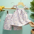 thumbnail image 2 of Qingpeng The Children's Girls Sleeveless Tank Top and Shorts 2 Piece Cotton Heart Print Pajama Set, 2 of 3