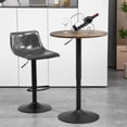 thumbnail image 2 of 23.6inches Round Cocktail Bar Table with Metal Base, Tall Bistro Pub Table, Adjustable 27.9''-35.4'' Counter Bar Height for Kitchen, Living Room, Easy Assembly, Rustic Brown, 2 of 8