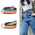 thumbnail image 5 of RYUJNDK Braided Rainbow Waist Belt Woven Braided Belt for Wrap Dress Night Club Wide Belt for Party Dancing Beach, 5 of 9