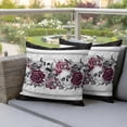 thumbnail image 4 of Halloween Outdoor Pillow Covers 16"x16" Set of 2, Waterproof Throw Pillow Covers for Patio Furniture, Black Purple Skull Roses Horror Flower Decorative Cushion Pillowcases for Garden Porch Couch Sofa, 4 of 9