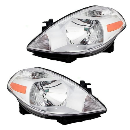- BROCK Halogen Combination Headlights Headlamps Pair Set Replacements for 07-11 Nissan Versa Sedan & 07-12 Hatchback 26060-EM30A 26010-EM30A